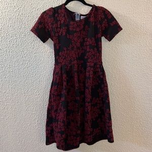 XS Red/Black Flower LuLaRoe Amelia Dress
